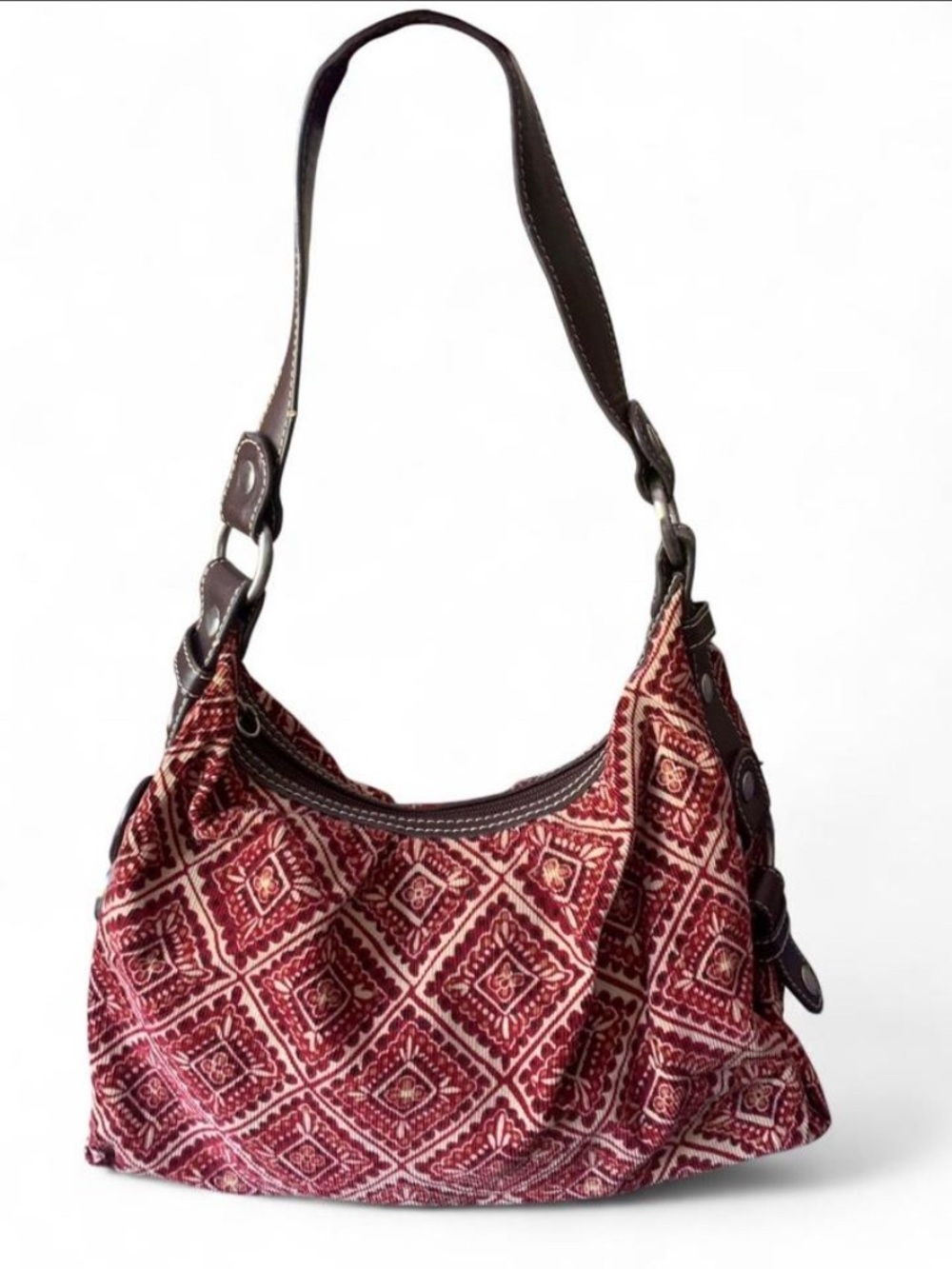 🔥 VINTAGE Tommy Hilfiger Corduroy Geometric Diamond Shoulder Bag 🔥✨